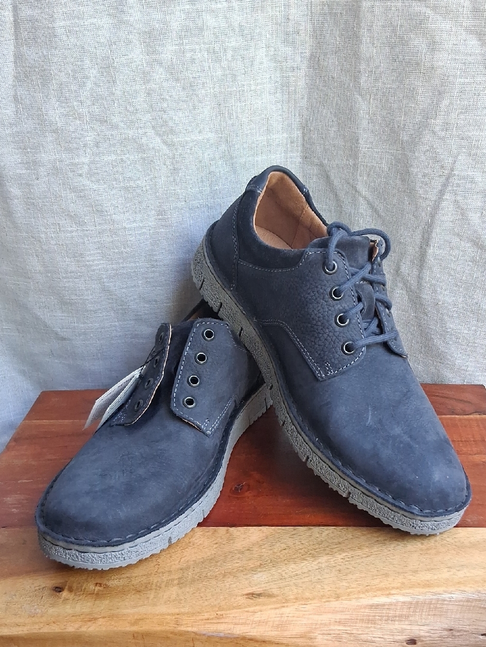 Josef Seibel Men's Navy Blue Lace-Up Casual Oxford Shoes 41 / 8
